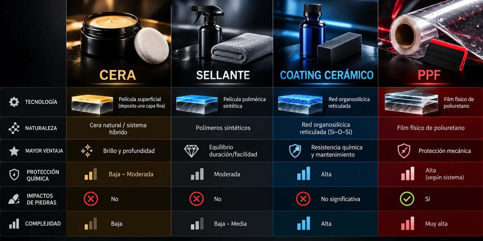 Comparativa 2 Cera Sellante Coating Ceramico PPF